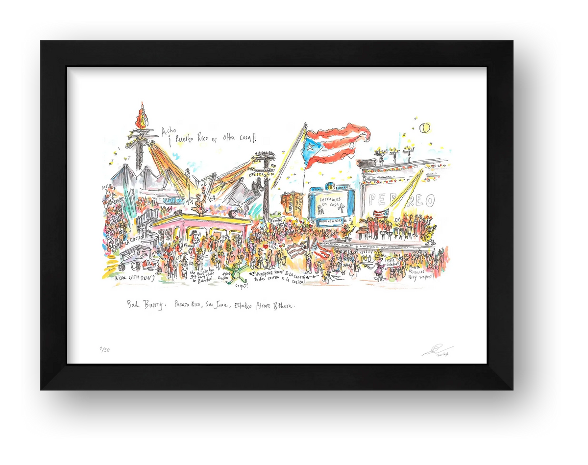 Bad Bunny in Puerto Rico — framed