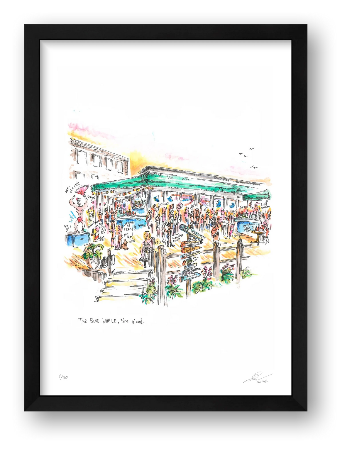 The Blue Whale at Low Tea — framed
