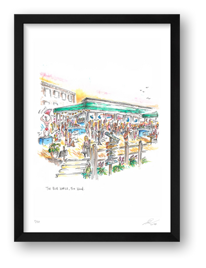 The Blue Whale at Low Tea — framed