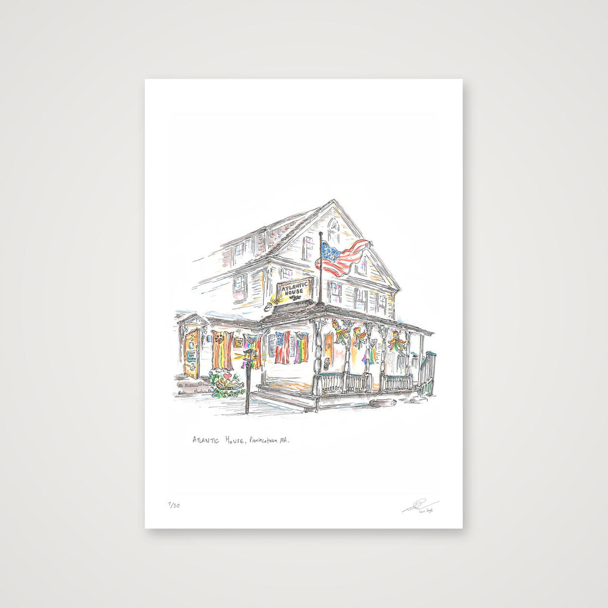 Atlantic House, Provincetown — A3 (30×42cm, 12×17") Print only