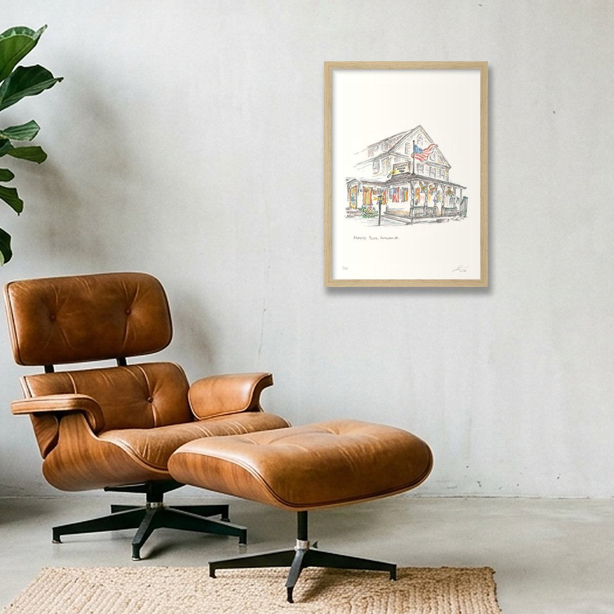 Atlantic House, Provincetown — A3 (30×42cm, 12×17") Oak Frame