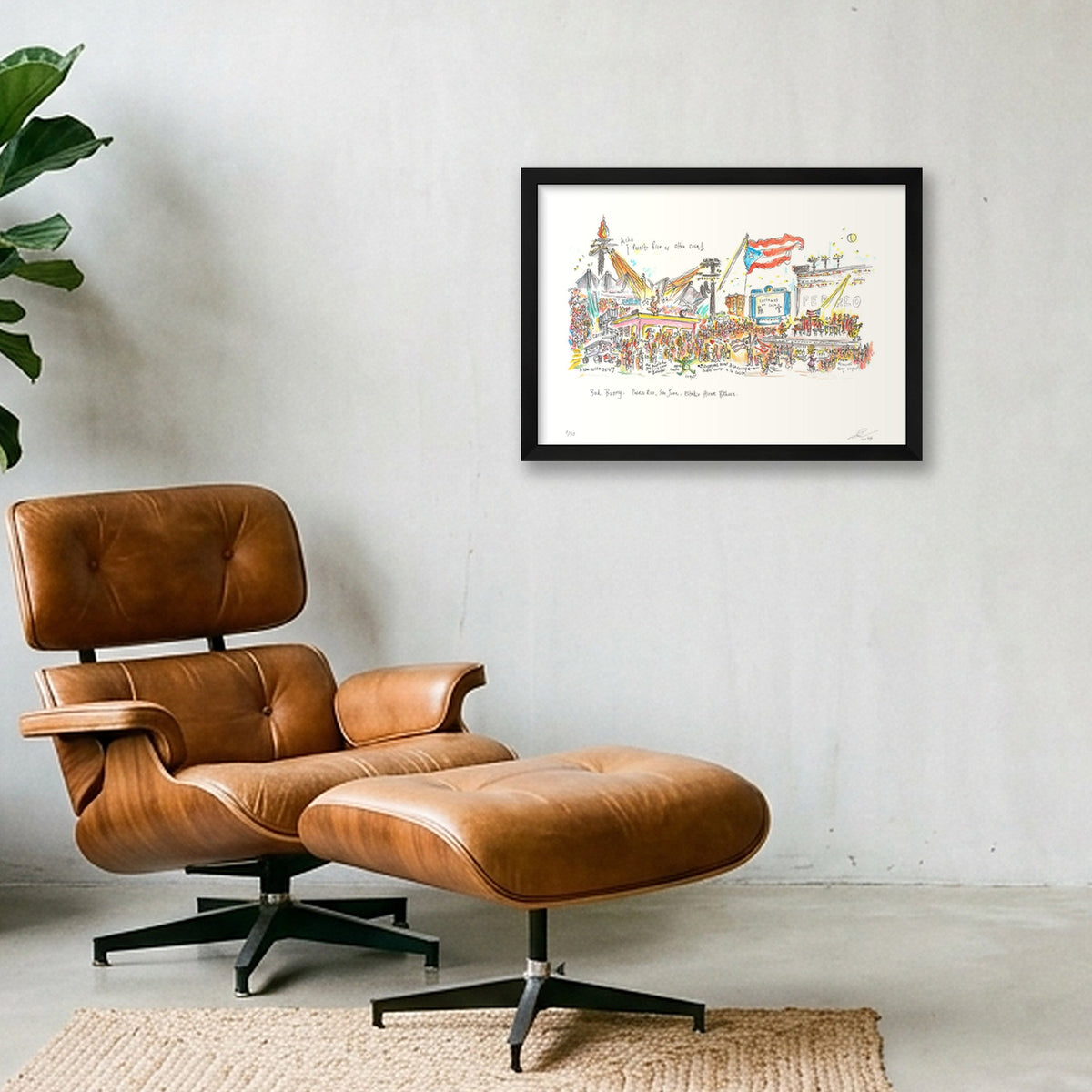 Bad Bunny in Puerto Rico — A3 (42×30cm, 17×12") Black Frame